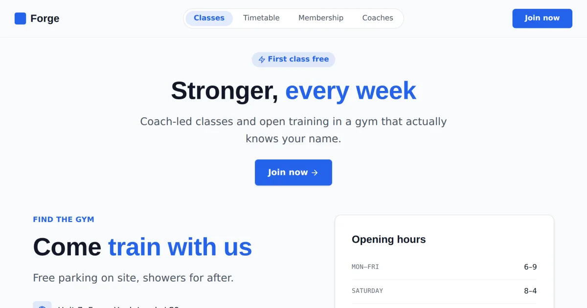 Fitness Contact &mdash; Fitness contact page template preview