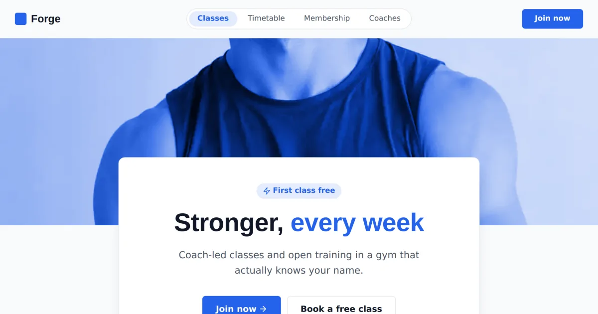 Fitness Home &mdash; Fitness home page template preview