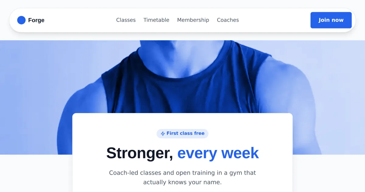 Fitness Results &mdash; Fitness results page template preview