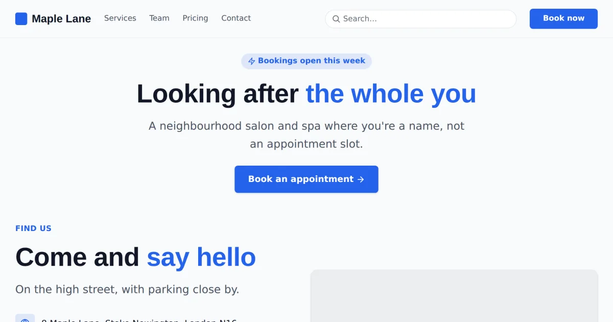 Local Contact &mdash; Local Business contact page template preview