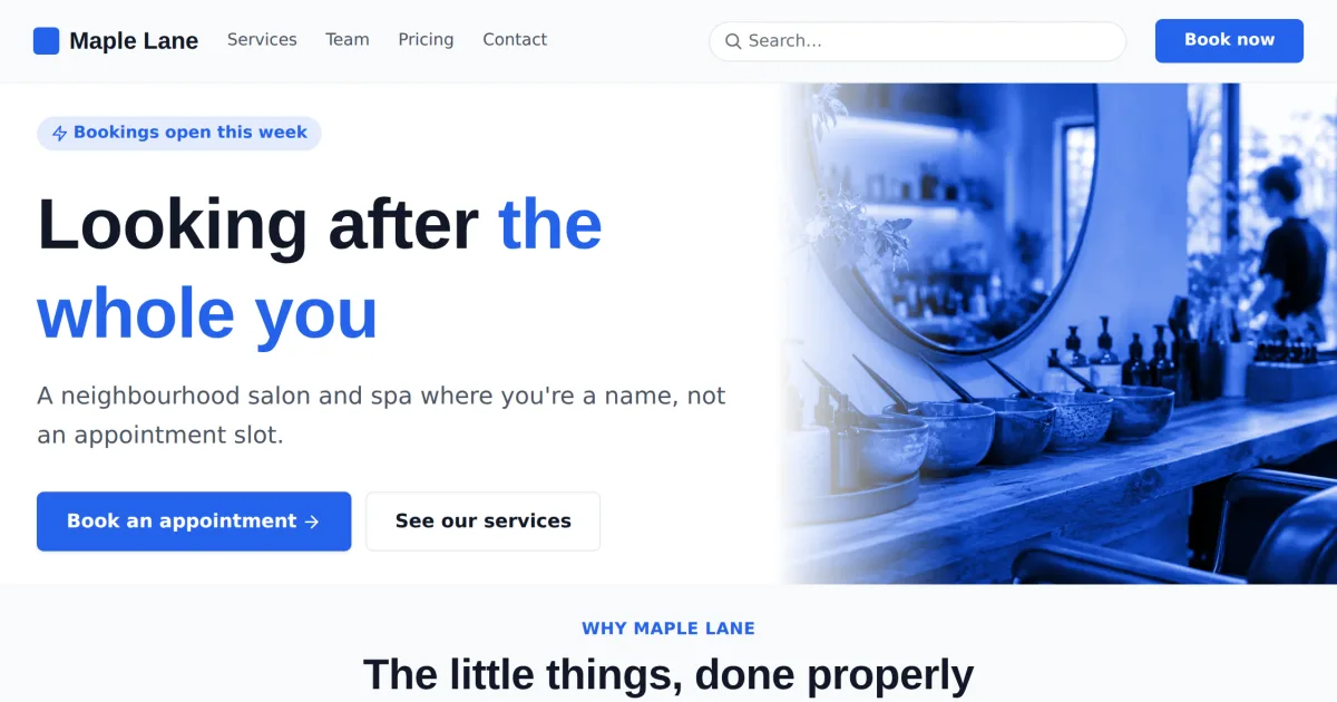 Local Home &mdash; Local Business home page template preview