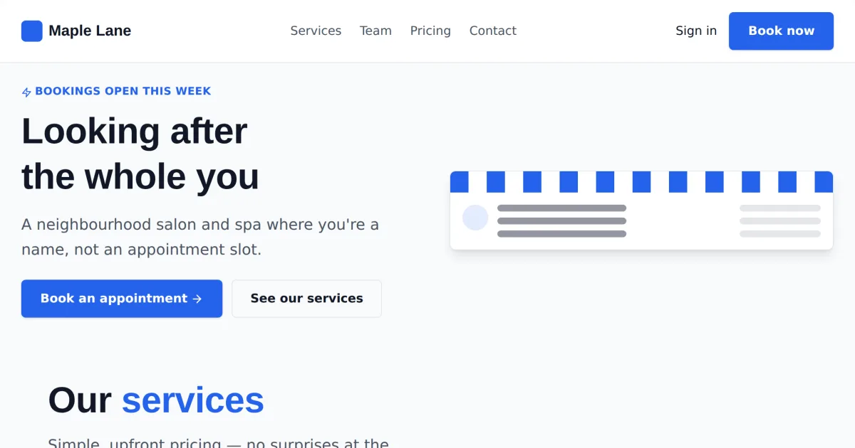 Local Pricing &mdash; Local Business pricing page template preview