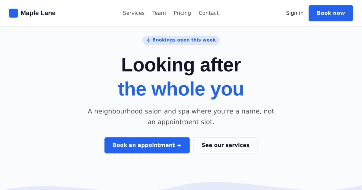 Local Services &mdash; Local Business services page template preview