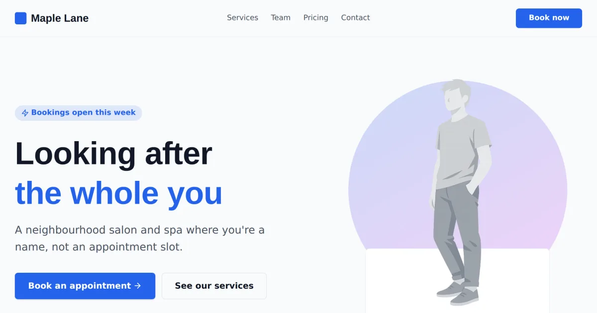Local Story &mdash; Local Business about page template preview