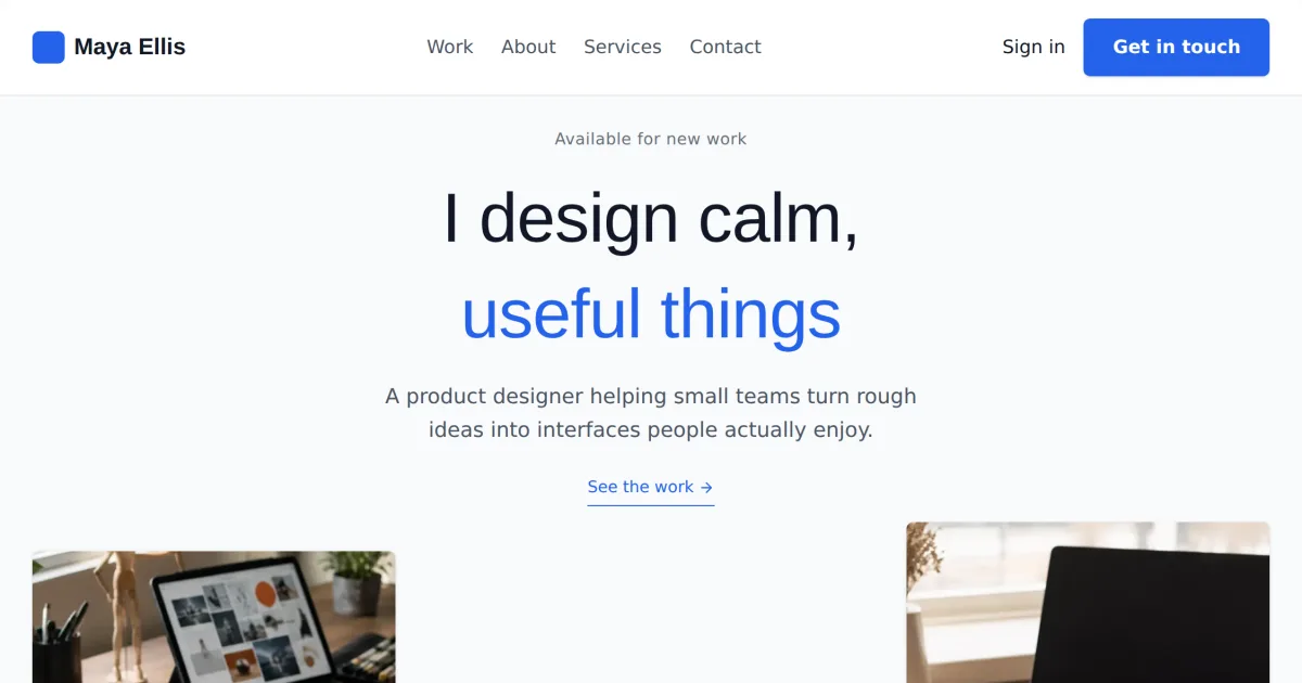 Portfolio About &mdash; Portfolio about page template preview