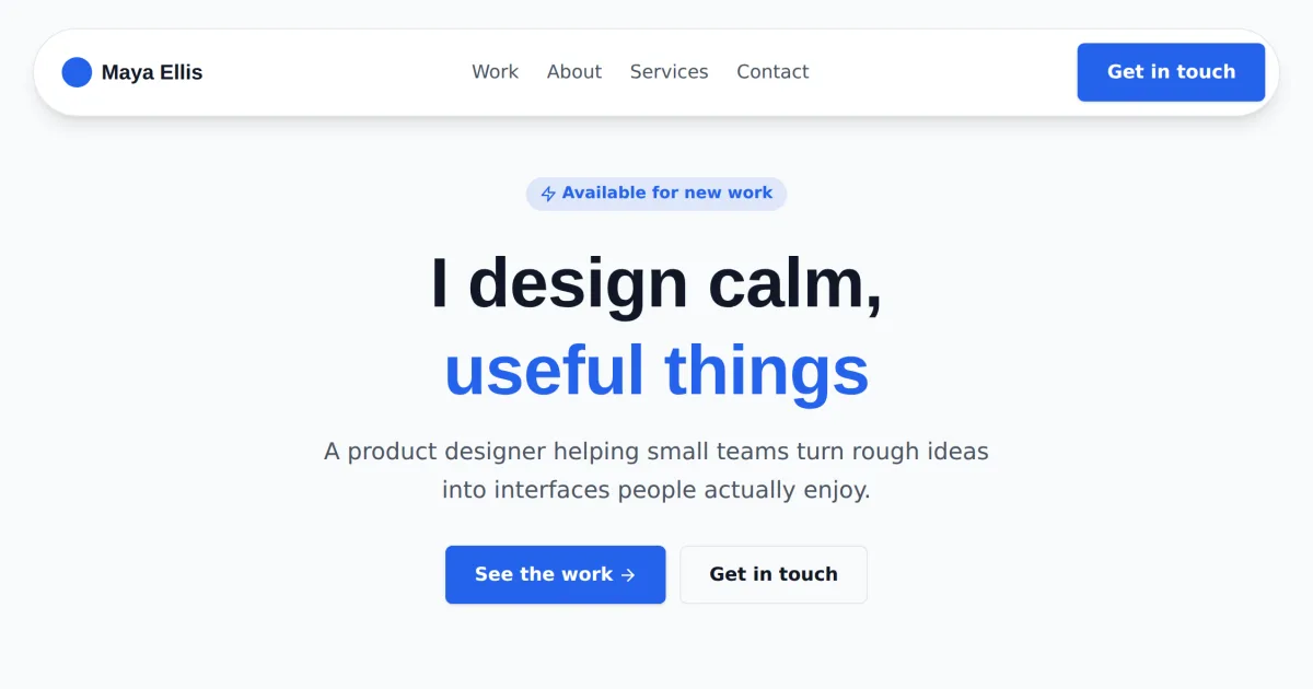 Portfolio Studio &mdash; Portfolio studio page template preview
