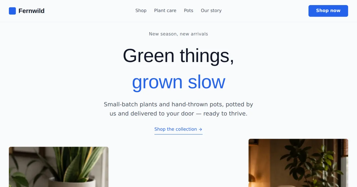 Shop Home &mdash; Shop home page template preview