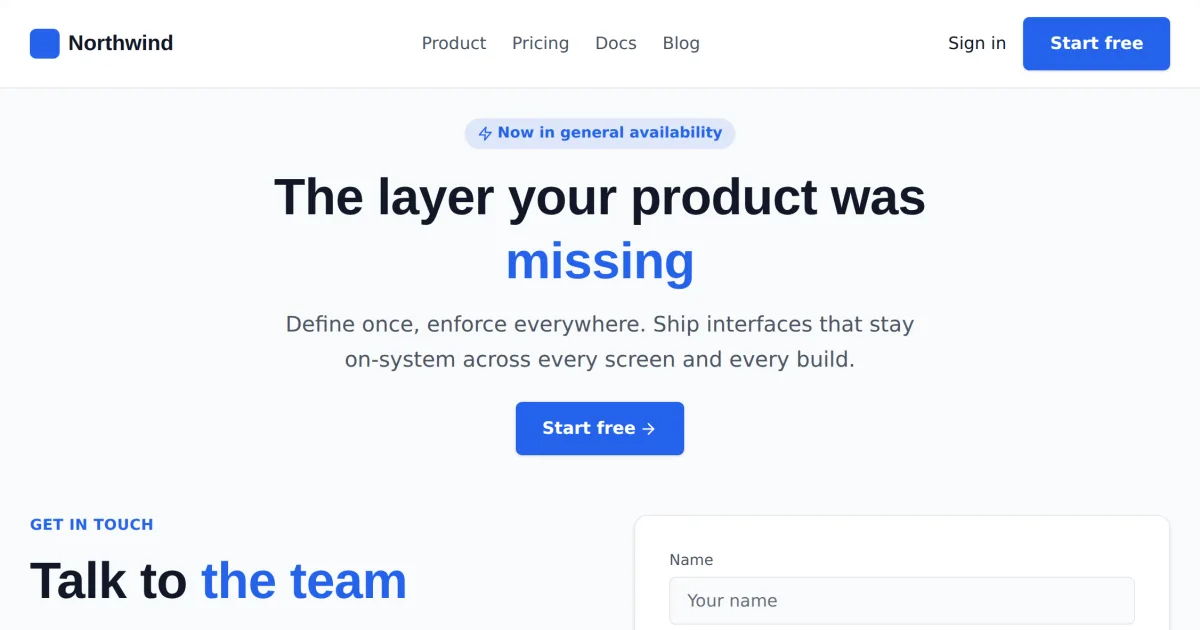 Software Contact &mdash; Software contact page template preview